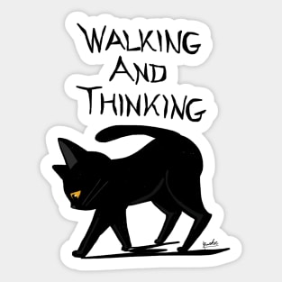 Walking and thinking Sticker